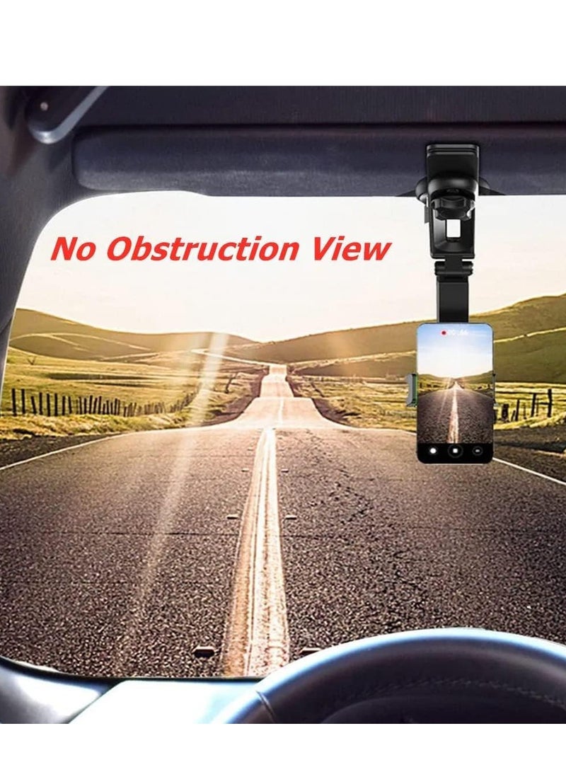 ELTRAZONE Sun Visor Car Phone Holder Mount Multifunctional Cell Phone Stand Universal Adjustable Arm Cradles Car Holder Mount Phone Car Clip Mount for Sun Visor Rearview Mirror Steering Wheel (Green) - Image 3