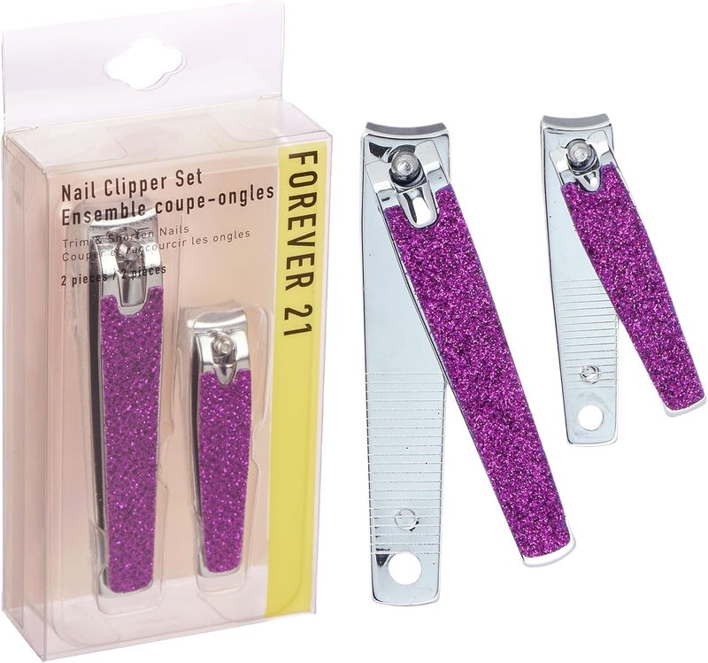 Forever 21 Purple Glitter Nail Clipper Set - Image 1
