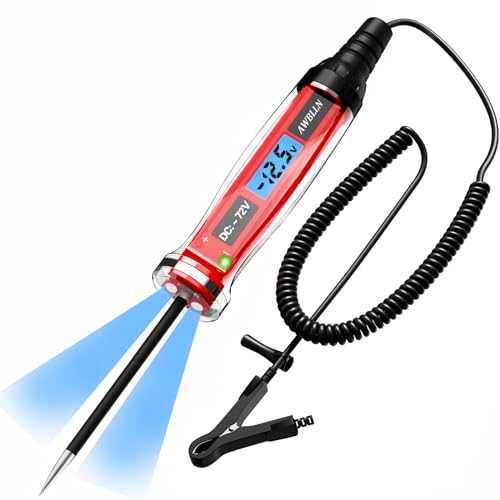 AWBLIN 3-72V DC Automotive Test Light, LCD Digital Light Tester with Voltmeter, Heavy Duty Circuit Tester with Polarity Indicate and Illuminating Lights, Fuse Voltage Tester Auto Electrical Tool - Image 1