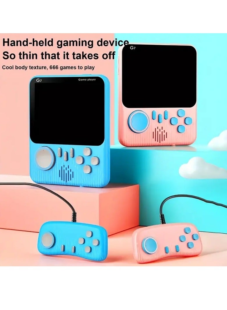 G7 Ultra-thin Mini Retro Handheld Portable Game Console 3.5-Inch LCD Color Screen Built-In 666 Game with Inbuilt Speaker Connect with TV Gameboy Best Gifts for Kids Game Box  - Image 3
