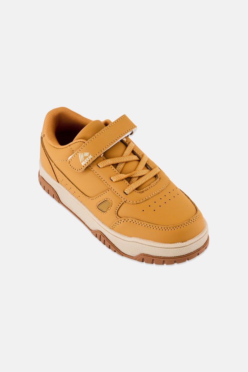 RBX Kids Boy Velcro Closure Running Shoes, Brown - Image 1