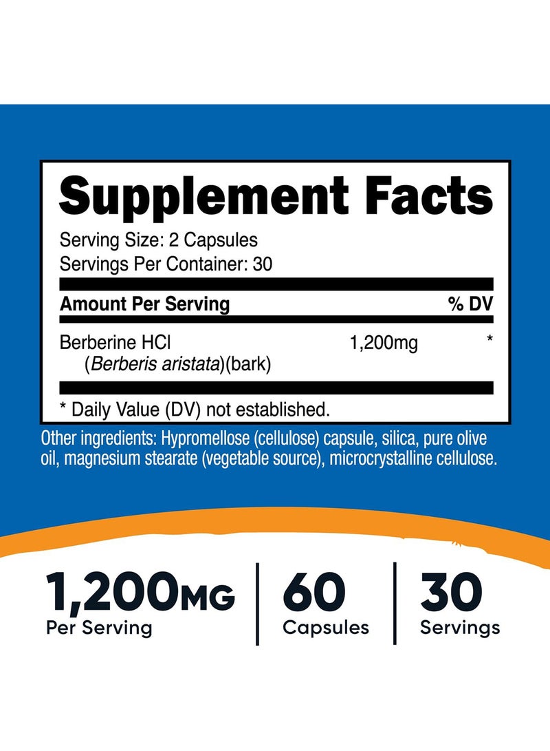Nutricost Berberine Hcl 1200Mg 60 Vegetarian Capsules Gluten Free And Nongmo - Image 2