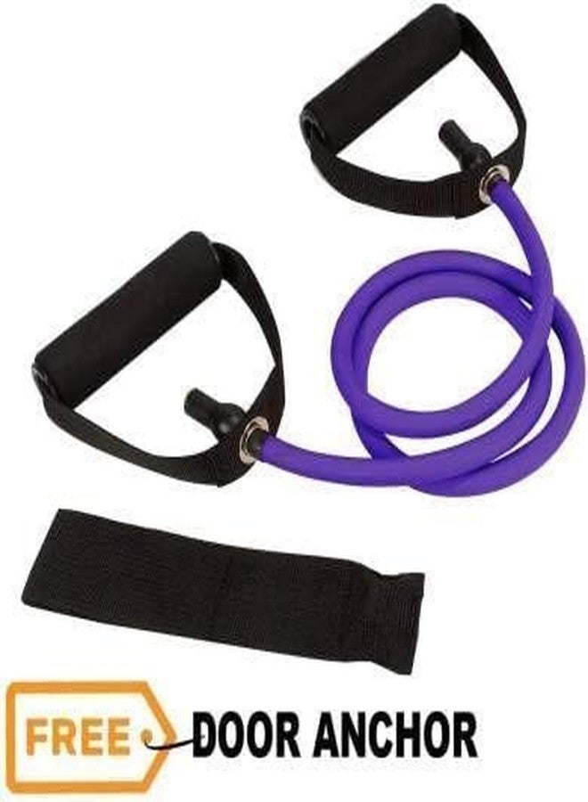 VERAT Resistance Bands with Handles Exercise Band Toning Tube Stretching and Workout Gym Equipment for Home Resistance Band Set & Exercise Bands Workouts, Physical Therapy, Yoga(Purple) - Image 2