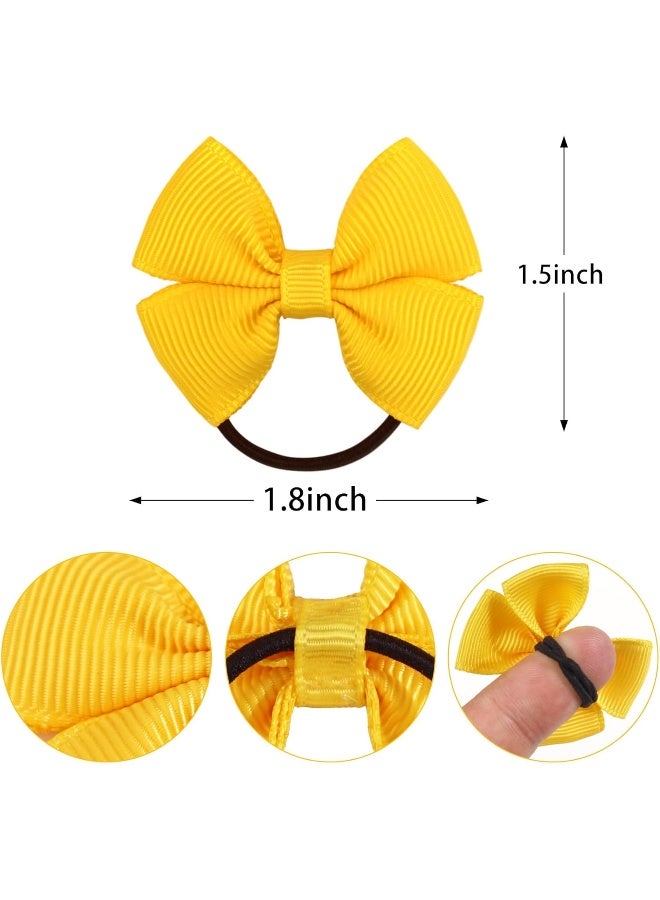 BBGifts 50PCS Tiny Baby Hair Ties, 2 Inch Baby Bows Rubber Bands Hair Ties, 25 Pairs Soft Elastics Ponytail Holders Hair Accessories for Infants Toddlers - Image 2