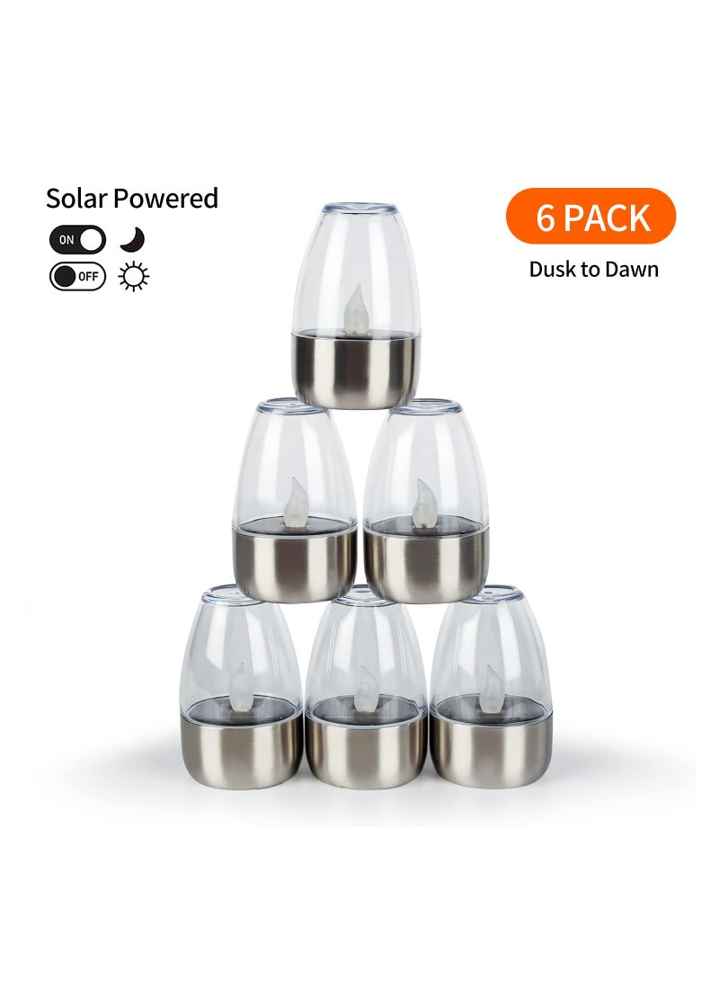 Excefore Solar Candles Outdoor Waterproof, Flameless Tea Lights, Garden Lantern Mini, Solar Rechargeable Battery Window Lights (White) - Image 2