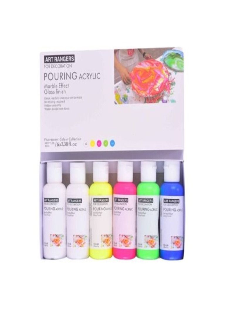 Art Ranger Pouring Acrylic Paint Neon 6 X 100ml - Image 1