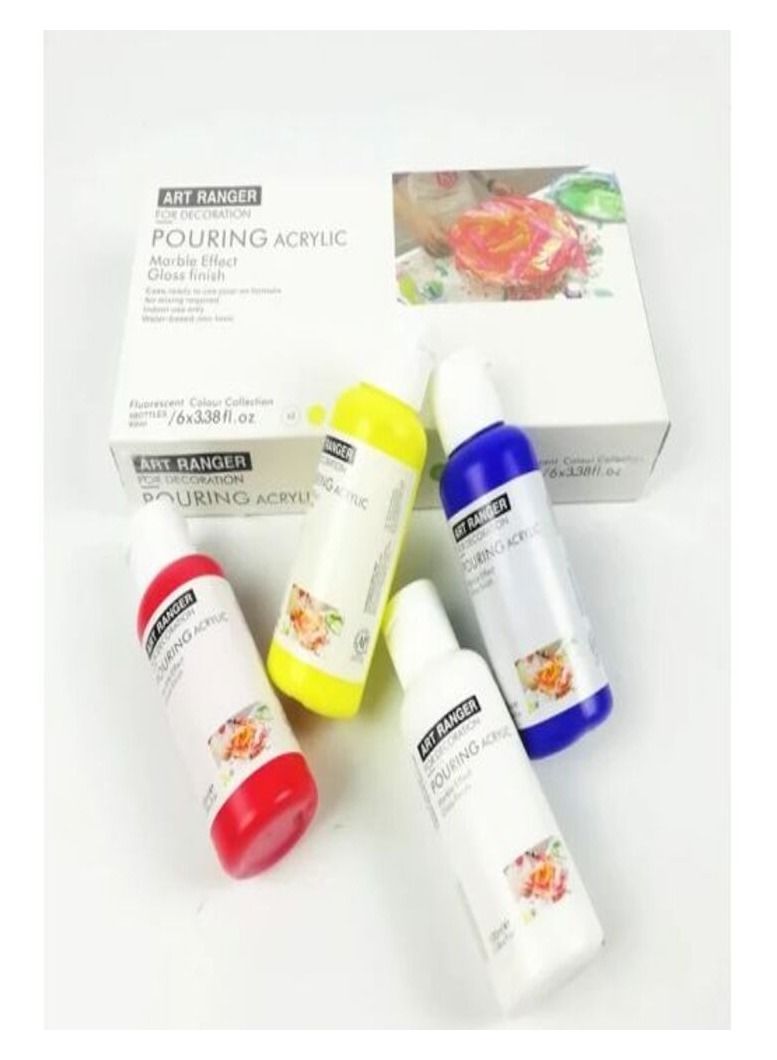 Art Ranger Pouring Acrylic Paint Neon 6 X 100ml - Image 2