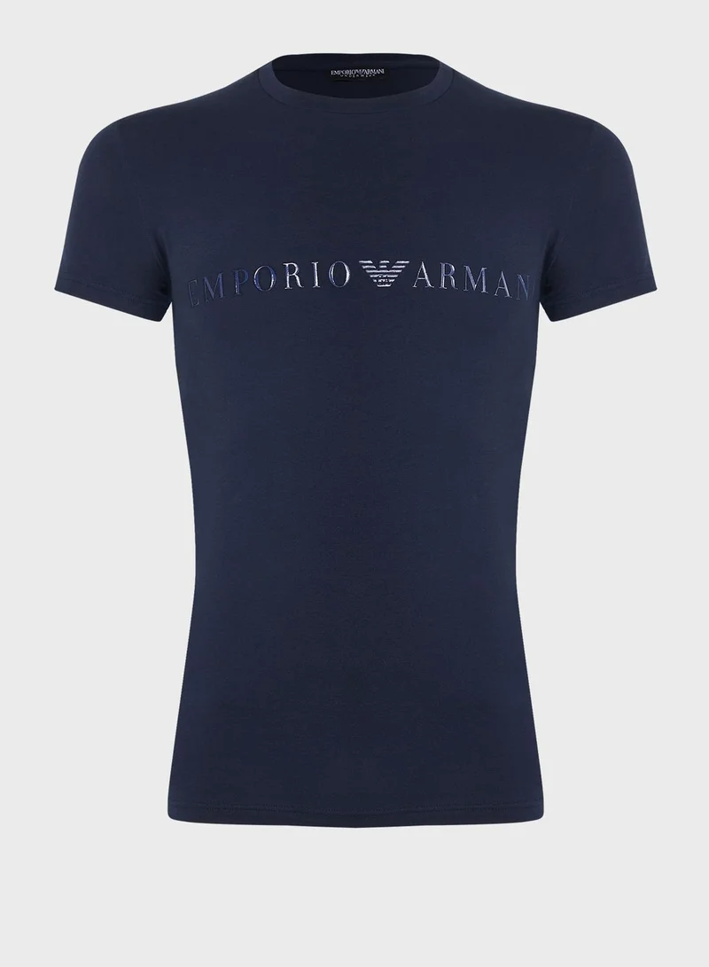 EMPORIO ARMANI Logo Band Trunks And T-shirt Set