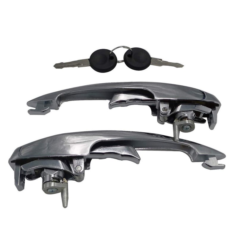 DASPARTS Door Handle Kit Pair Chrome 113898205M for VW Beetle 1968-1977 for VW Super Beetle 1971-1979 - Image 1