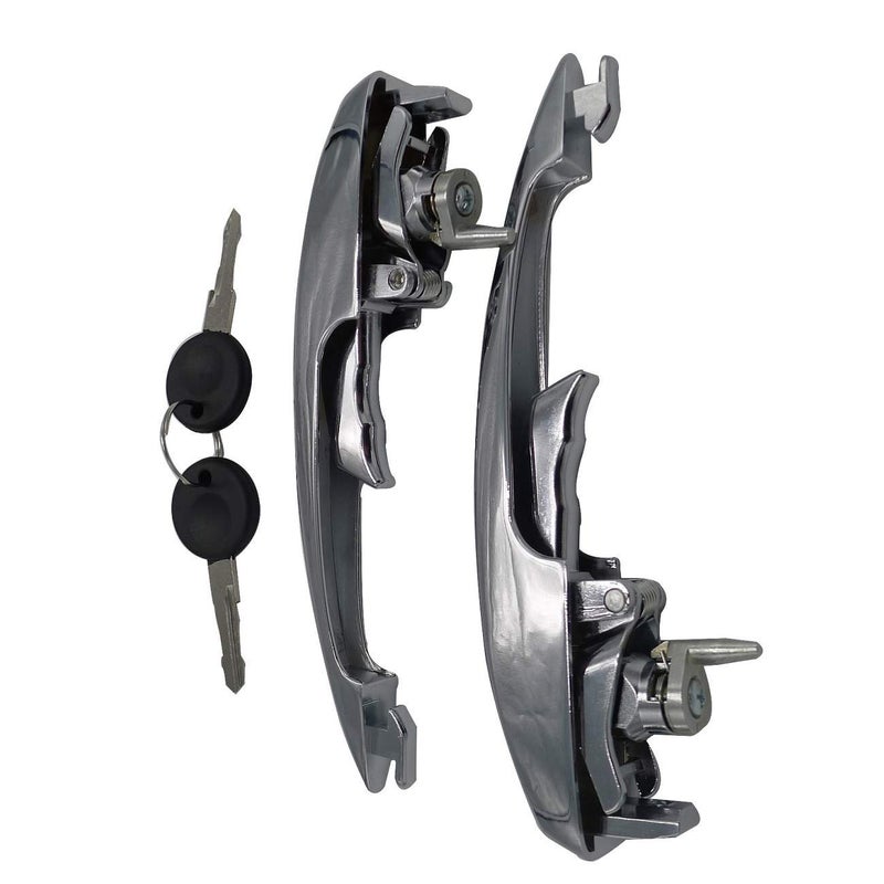 DASPARTS Door Handle Kit Pair Chrome 113898205M for VW Beetle 1968-1977 for VW Super Beetle 1971-1979 - Image 2