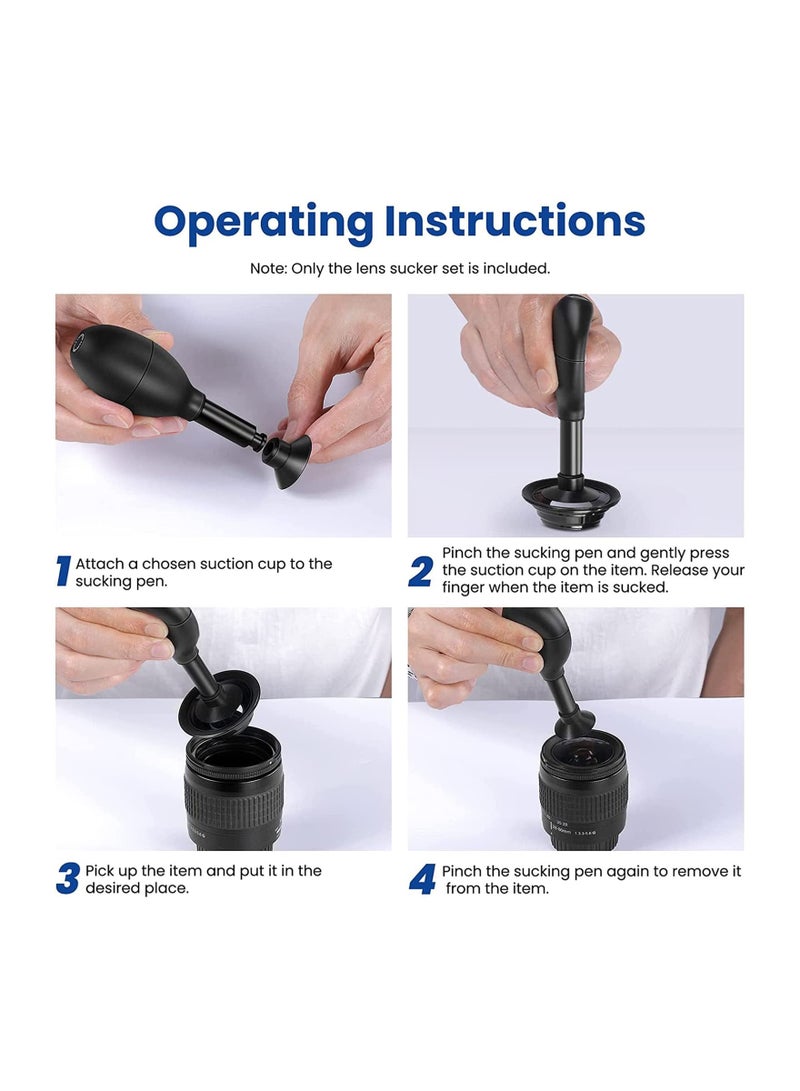 Y&D Lens Sucker Kit 8-in-1, with 7 Interchangeable Suction Cups Strong Manual Vacuum Pen Puller for Most Camera Lenses Repair and Cleaning, Watches, Electronic Components - Image 5