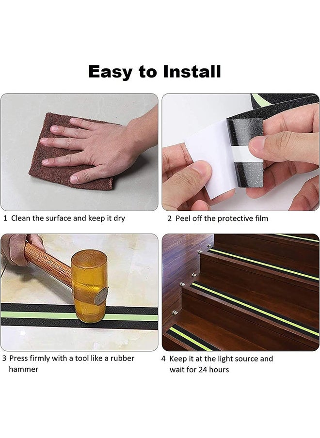 S-Color Anti Slip Grip Tape Glowing in Dark Non Slip Adhesive Stair Treads High Traction Safety Tape for Stairs Steps Decking Indoor & Outdoor 2 Inch x 16.4 Ft  - Image 3