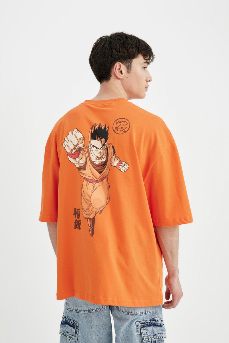 DeFacto Man Dragon Ball Loose Fit Crew Neck Short Sleeve T Shirt - Image 1