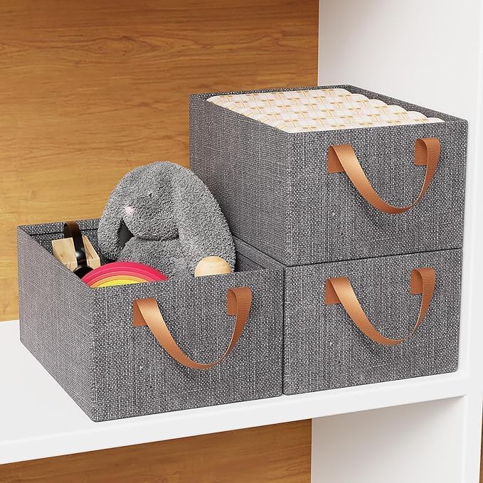 JB Export Foldable Cloth Baske Foldable Cloth Storage BasketMulti Functional Wardrobe Clothes OrganizersCloset Collapsible Clothing Basket With Handles26 Ltr Storage Basket - Image 3