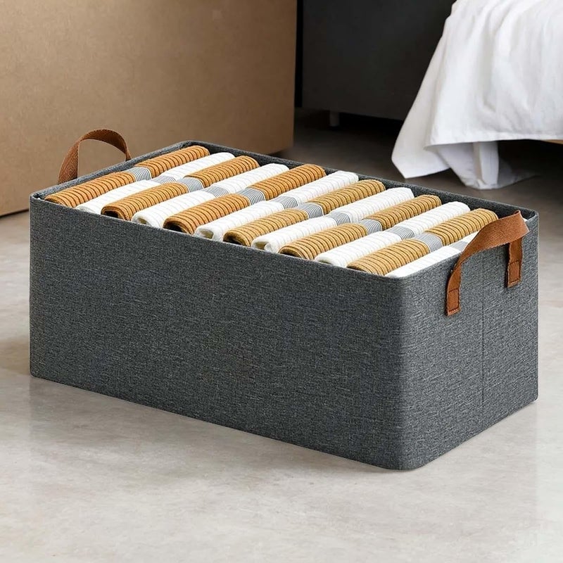 JB Export Foldable Cloth Baske Foldable Cloth Storage BasketMulti Functional Wardrobe Clothes OrganizersCloset Collapsible Clothing Basket With Handles26 Ltr Storage Basket - Image 1