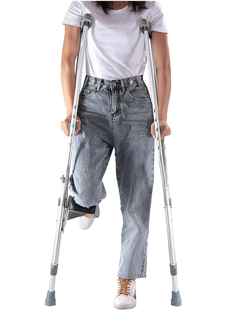 Aikanbo - 4-Gear Adjustable Crutch Leg Bracket,Knee Support for The Disabled,Leg Support for Walking Arm Crutches,Aluminumcrutch Leg Support with Sponge Pad,Universal Underarm Crutch Knee Walker Padded Seat Crutch Accessories - Image 1