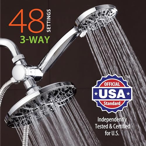 AquaDance for California - 7" Premium High Pressure 3-Way Rainfall Combo for Best of Both Worlds - Enjoy Luxury 6-Setting Rain Showerhead and Hand Held Shower Separately or Together - Chrome Finish - Image 3