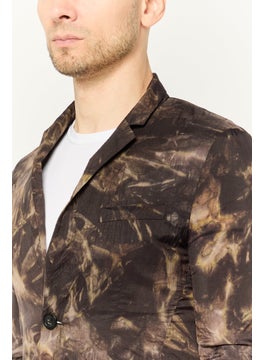 EMPORIO ARMANI Men Regular Fit Textured Casual Blazer, Brown  - Image 3