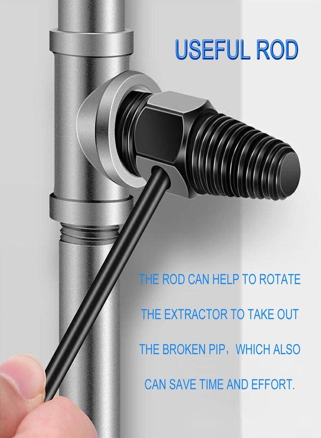 JONMON Damaged Screw Extractor - Broken Pipe Remover, Easy Out Double Head Manual Water Pipe Valve Faucet Stripped Screw Remove Repair Tool with Rod for 1/2" 3/4" Pipe Tube - Image 3