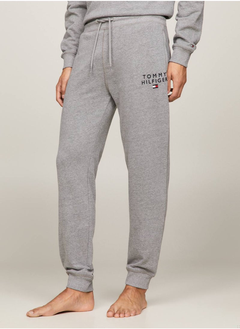 TOMMY HILFIGER Men's Logo Lounge Joggers - Cotton Blend, Grey  - Image 1