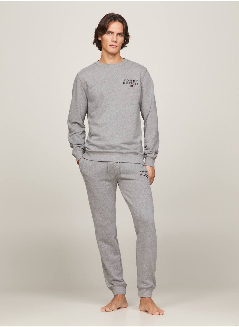 TOMMY HILFIGER Men's Logo Lounge Joggers - Cotton Blend, Grey  - Image 5