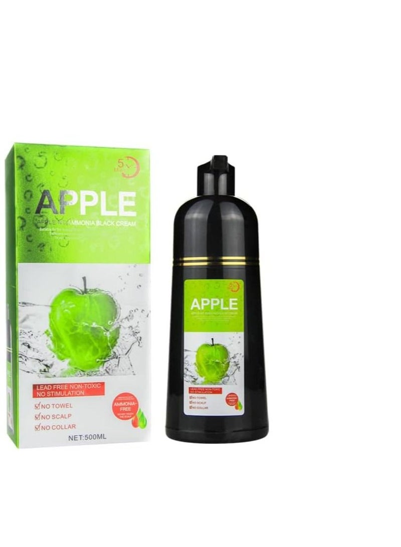 MOKERU Apple Herbal Hair Color Shampoo - Safe, Effective, and No-Side-Effect Solution for Men and Women in Black - Image 1