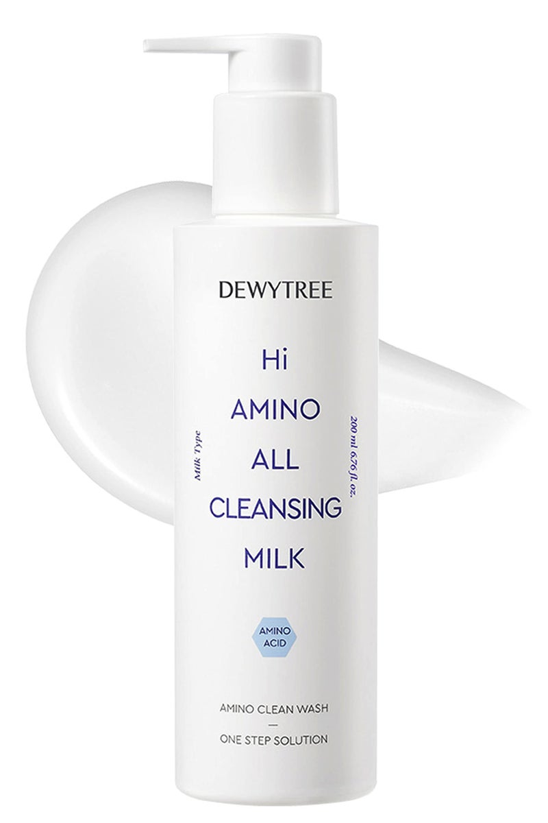 DEWYTREE Hi Amino All Cleansing Milk - Hydrating Facial Cleanser for Sensitive Skin | Amino Acid Face Lotion Oil Cleanser Korean Exfoliating Face Wash | Face Cleanser for Women & Men (6.76fl oz) - Image 1