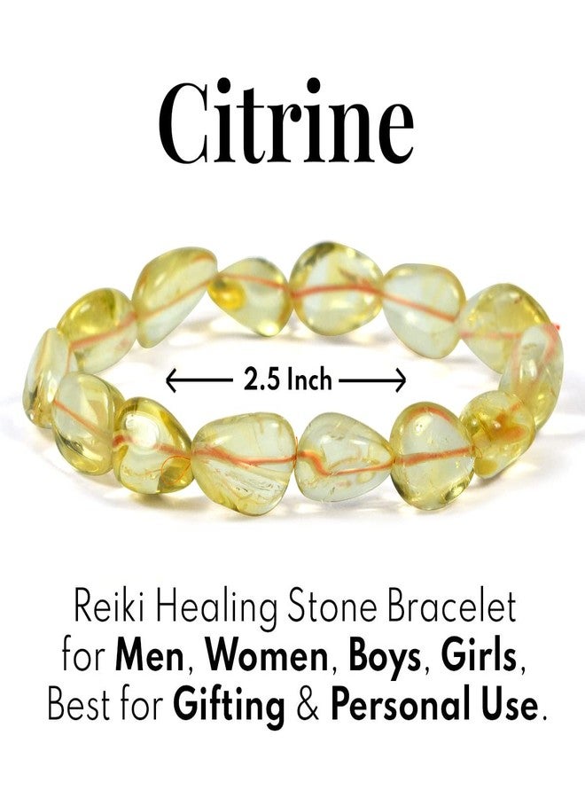 Crystu Natural AAA Natural Citrine Bracelet Tumble Bead Bracelet for Wealth - Image 4