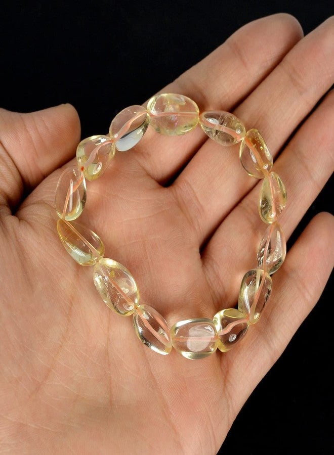 Crystu Natural AAA Natural Citrine Bracelet Tumble Bead Bracelet for Wealth - Image 2