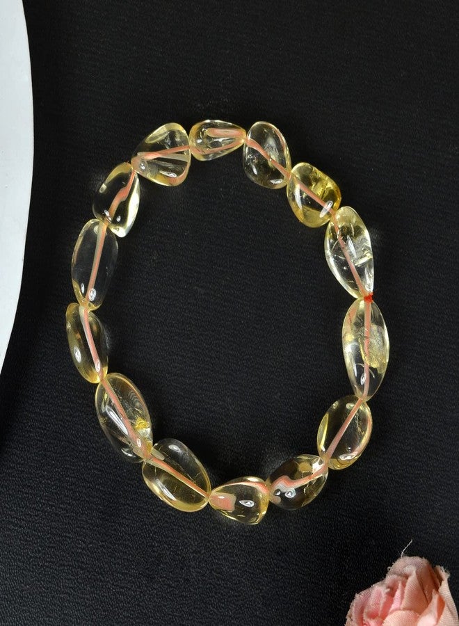 Crystu Natural AAA Natural Citrine Bracelet Tumble Bead Bracelet for Wealth - Image 3