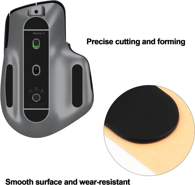 COSMOS 2 Sets Mouse Feet Pads Skates Mice Feet Rounded Curved Edges Smooth Mouse Feet Pad Replacement Compatible with Logitech MX Master 3 Wireless Gaming Mouse - Image 3