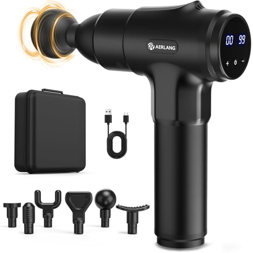 AERLANG Massage Gun, Percussion Muscle Massager for Pain Relief, Deep Tissue Massage Machine with 6 Massage Heads & 20 Speed Settings, Body Muscle Massager with Carry Case - Image 1
