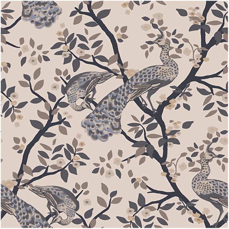 Blooming Wall DPYD19W Peacock Standing on Branches Textured Peel and Stick Wallpaper SelfAdhesive Prepasted Wallpaper Wall Dcor - Image 2