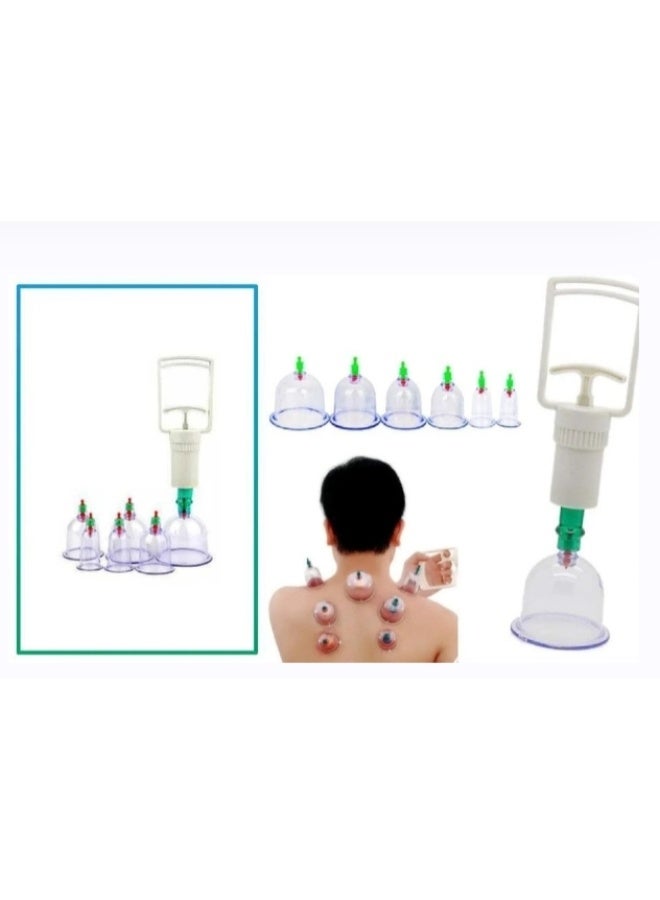 طقم أكواب الحجامة العلاجية  من 6 قطعه مع مضخة يدوية – راحة وعلاج بالطريقة التقليدية - Image 4