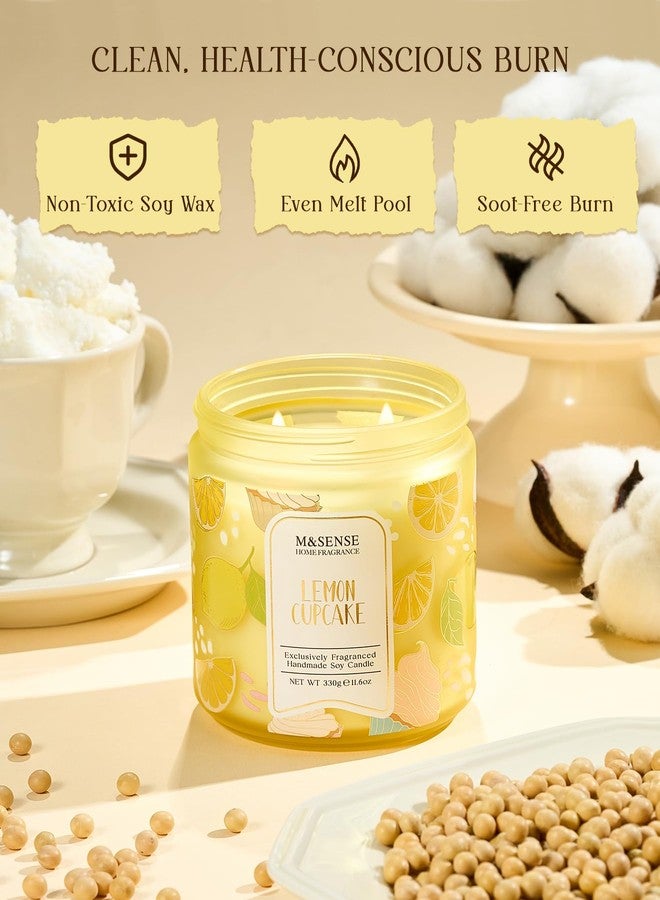 M&SENSE Lemon Vanilla Cupcake Scented Candle, 11.6oz Natural Soy Wax, 70 Hours Long Lasting Clean Burn, Citrus Vanilla Scents for Kitchen Freshness, Candle Gifts for Women Men, Warm Home Decor - Image 5