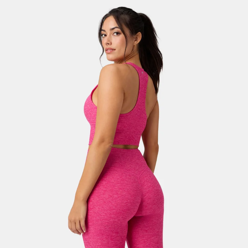 Fabletics تيشيرت رياضي بدون أكمام بحمالة صدر مدمجة HeatherFlex Anywhere للنساء