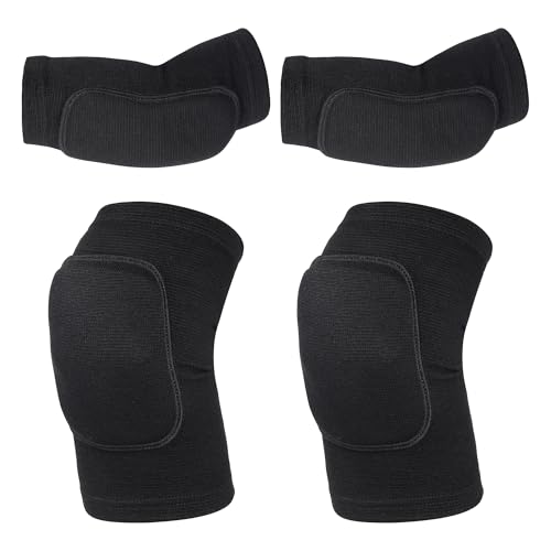 obmwang Volleyball Knee Pads and Volleyball Arm Pads Set for Kids Youth Volleyball Yoga Dance Football Basketball Running Small - Image 1