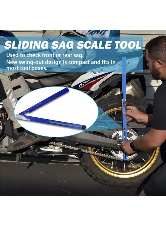 TOPVOP auto 08-0613 Folding Sag Scale Ⅱ Reversible multi-scale design for motion pro tools accommodates most mini and full size motorcycles,Cone and Screw Set Replace C08-0613A - Image 2