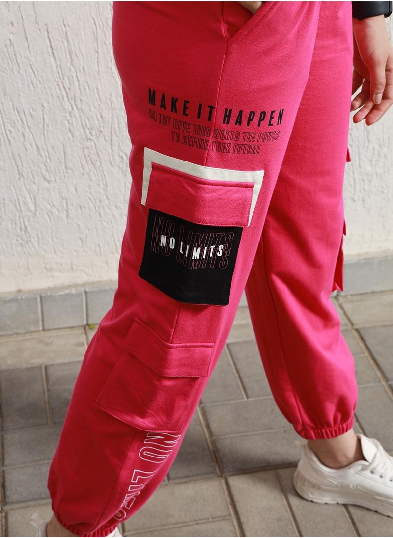 Pink Printed Cargo Joggers for Women with High-Rise and Drawstring Waist - pzsku/Z40BA2A5EE9DD8339840DZ/45/_/1725296736/caee407a-d650-4833-836a-ecf8ffc69876