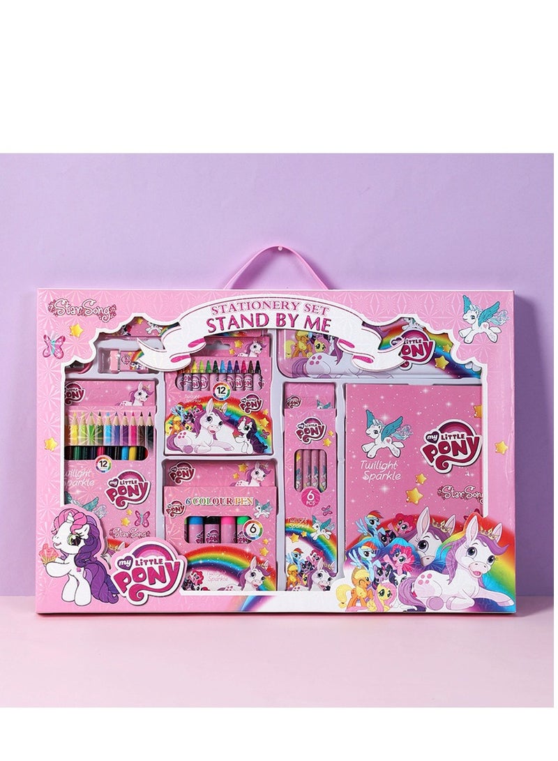 Y&D My Little Pony  Stationary Kit For kids - 41Pcs Items Pencil Box Colours Eraser and Sharpener -Return Gift kids/Sea Animals School kids Set Return Gifts