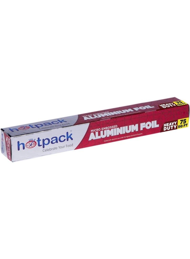 Hotpack Micro Embossed Heavy Duty Aluminium Foil 23.25m*30cm, 75sq.ft, Cooking-Storing-Wrapping - Image 1
