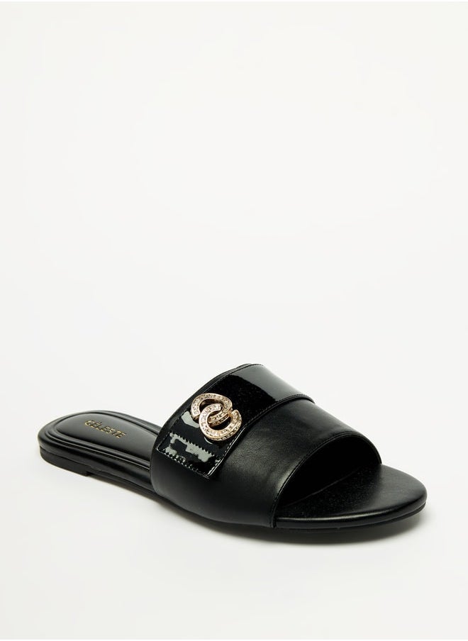 Celeste Women's Slip-On Sandals with Metal Accent  - Image 1