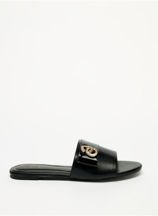 Celeste Women's Slip-On Sandals with Metal Accent  - Image 3