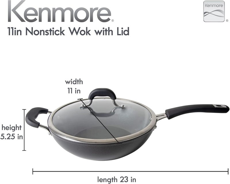 Kenmore مقلاة ألمنيوم كينمور أرلنجتون 11 مع غطاء - الماس الأسود - Image 2