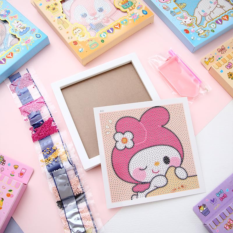 ASFunClub ASFunClub Diamond Painting Kits for Kids Frame Diamond Arts and Crafts for Kids Diamond Painting Art Kits DIY Diamond Painting Craft Kits Kids Art and Craft Kit for Girls 912 Multi design  - Image 3
