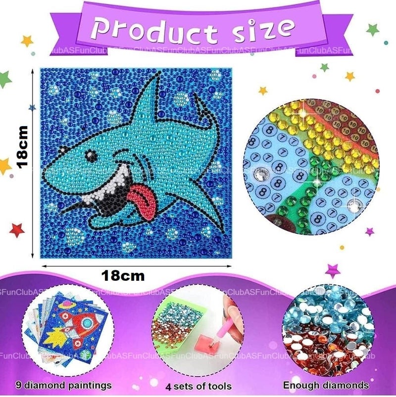 ASFunClub ASFunClub Diamond Painting Kits for Kids Frame Diamond Arts and Crafts for Kids Diamond Painting Art Kits DIY Diamond Painting Craft Kits Kids Art and Craft Kit for Girls 912 Multi design  - Image 4