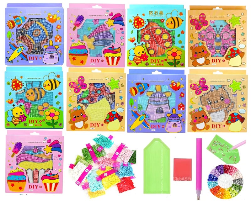 ASFunClub ASFunClub Diamond Painting Kits for Kids Frame Diamond Arts and Crafts for Kids Diamond Painting Art Kits DIY Diamond Painting Craft Kits Kids Art and Craft Kit for Girls 912 Multi design  - Image 2