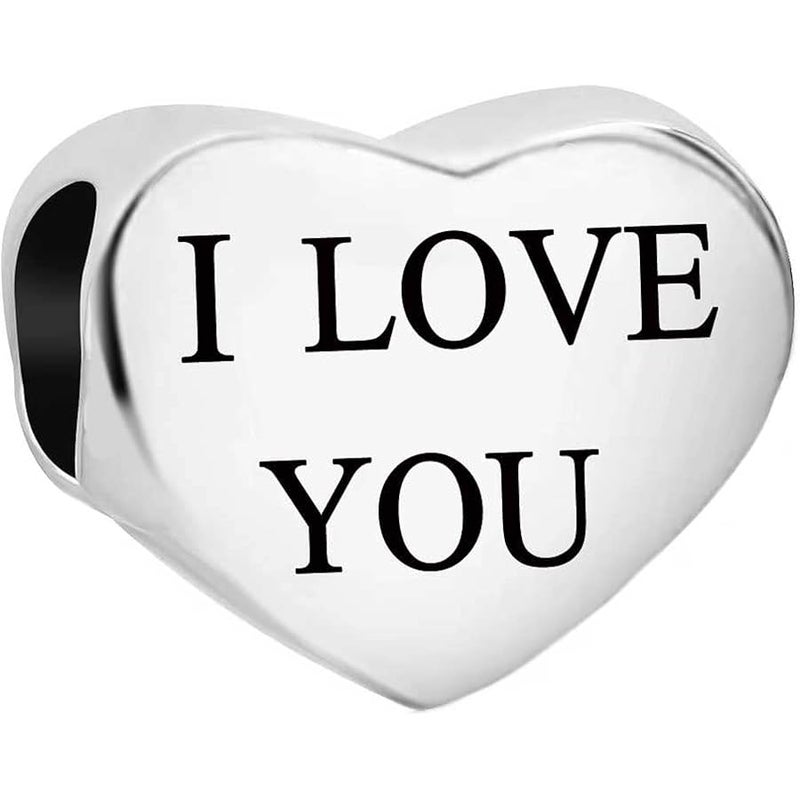 KunBead Women I Love You Heart Birthday Jewelry Mothers Day Gifts Bead Charms Compatible with Pandora Charm Bracelets - Image 5