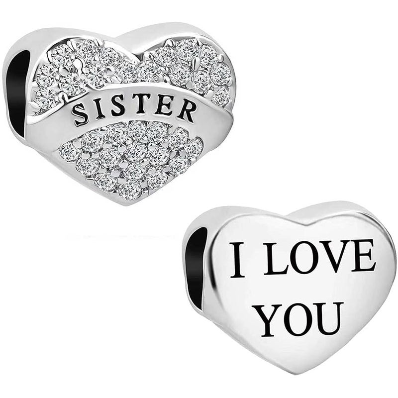 KunBead Women I Love You Heart Birthday Jewelry Mothers Day Gifts Bead Charms Compatible with Pandora Charm Bracelets - Image 1