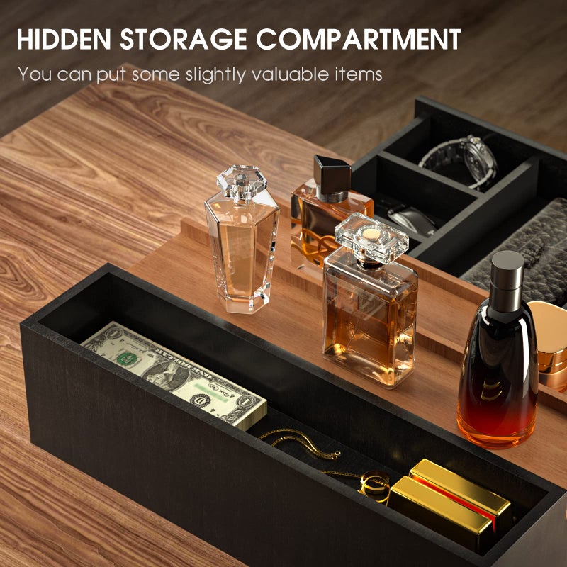 Sephyroth Cologne Organizer for Men 3 Tier of Cologne Display with Drawer Storage Perfume Oragnizer Display,Great Gift for Man(Black Walnut) - Image 3